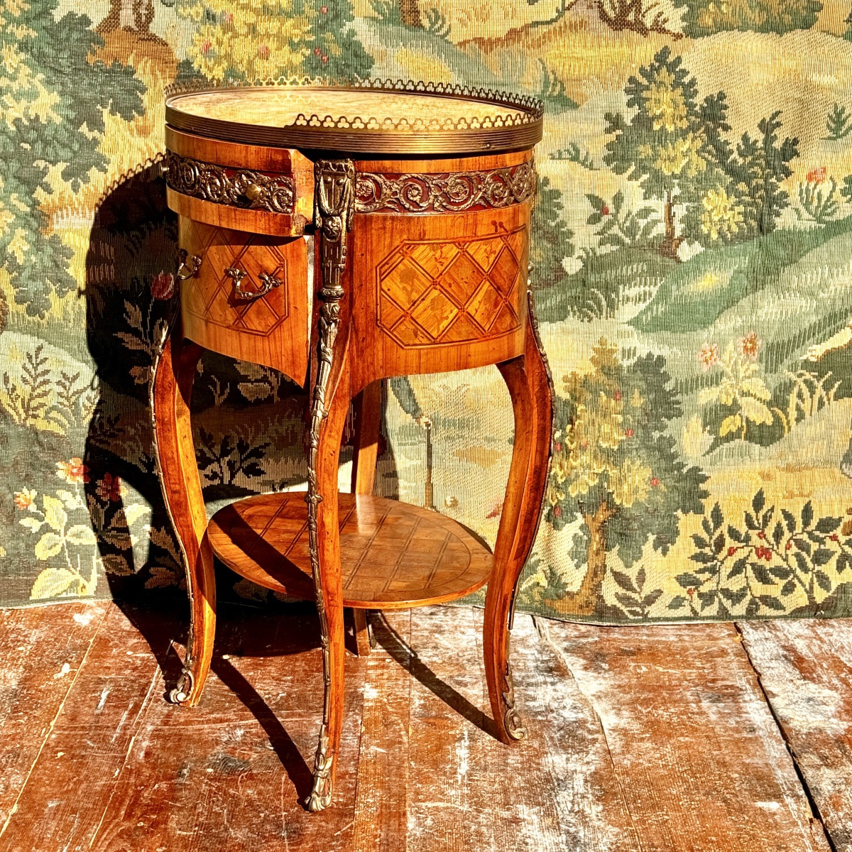 Guéridon Table de salon Chevet marqueté – Image 2