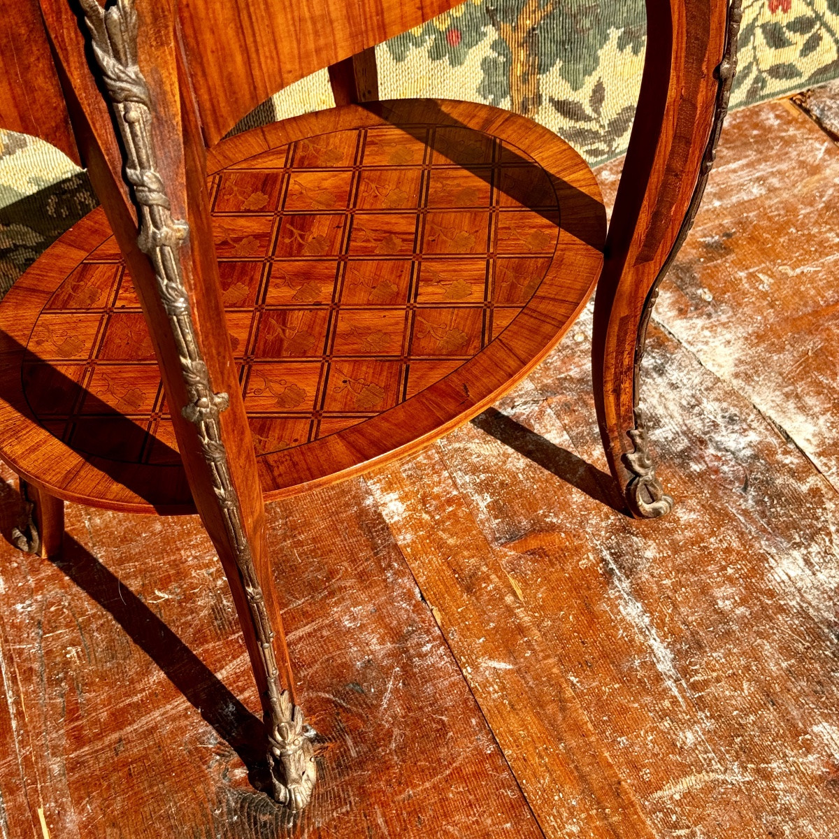 Guéridon Table de salon Chevet marqueté – Image 5