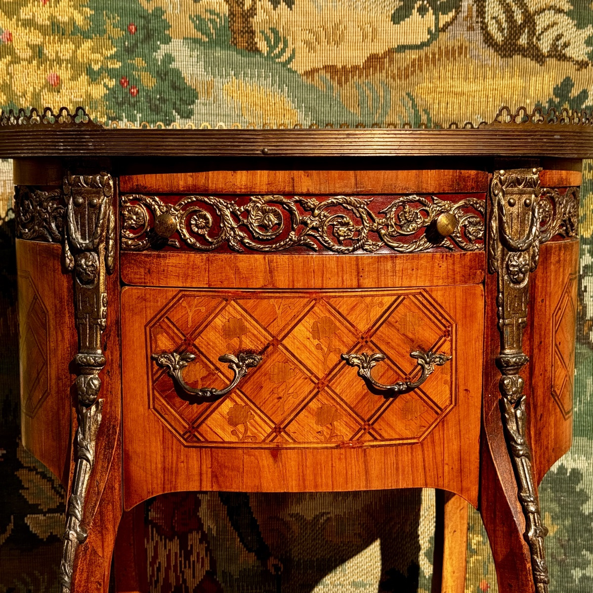 Guéridon Table de salon Chevet marqueté – Image 6