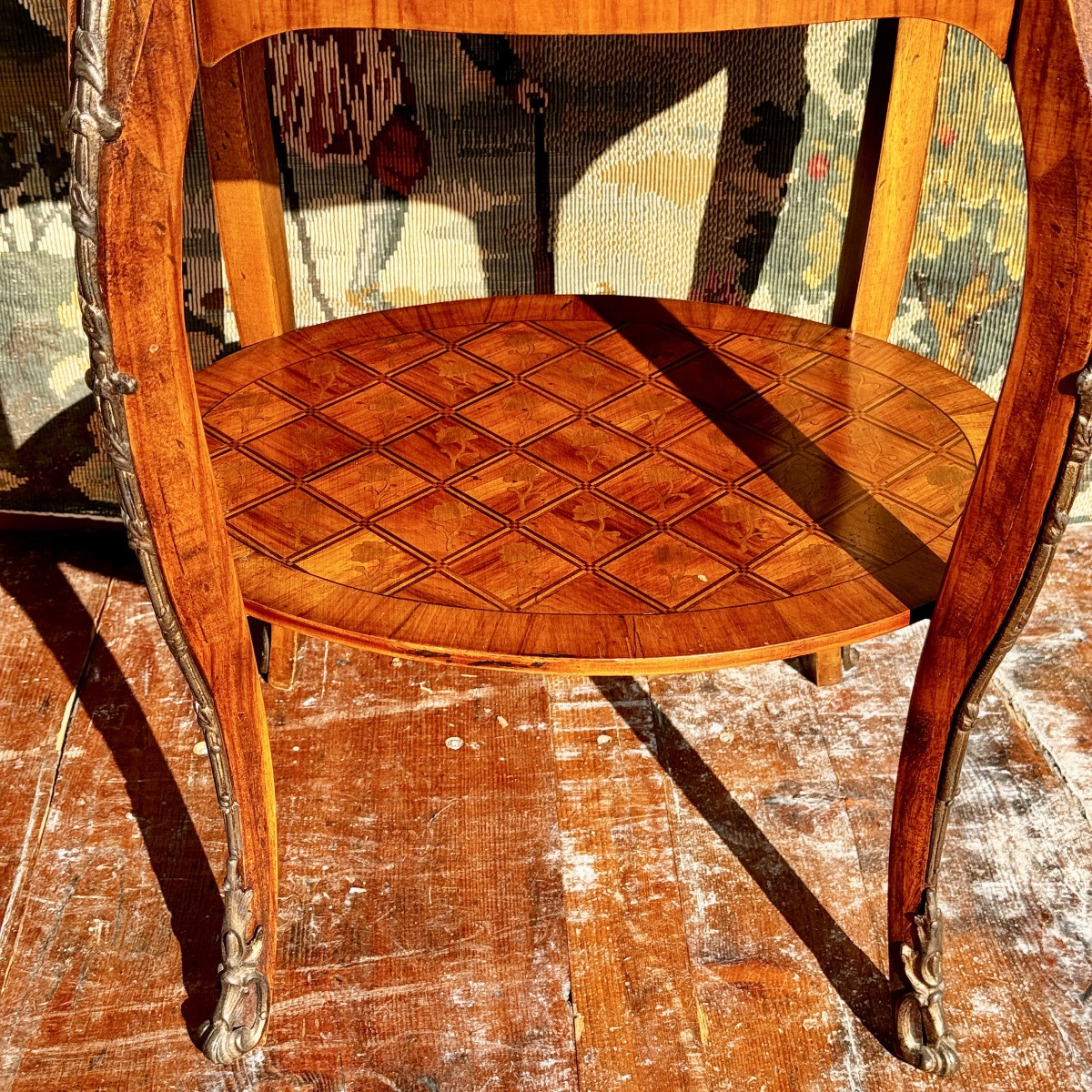 Guéridon Table de salon Chevet marqueté – Image 8