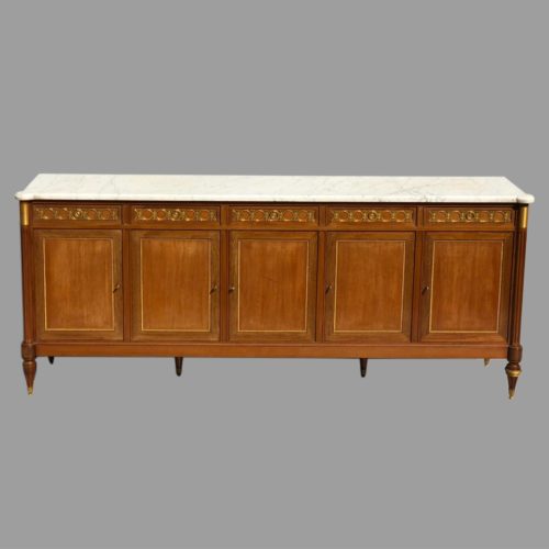 Grand buffet style Louis XVI plateau marbre Carrare