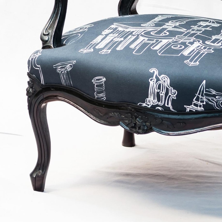 Paire De Fauteuils Laqués Noir Epoque Napoléon III – Image 6