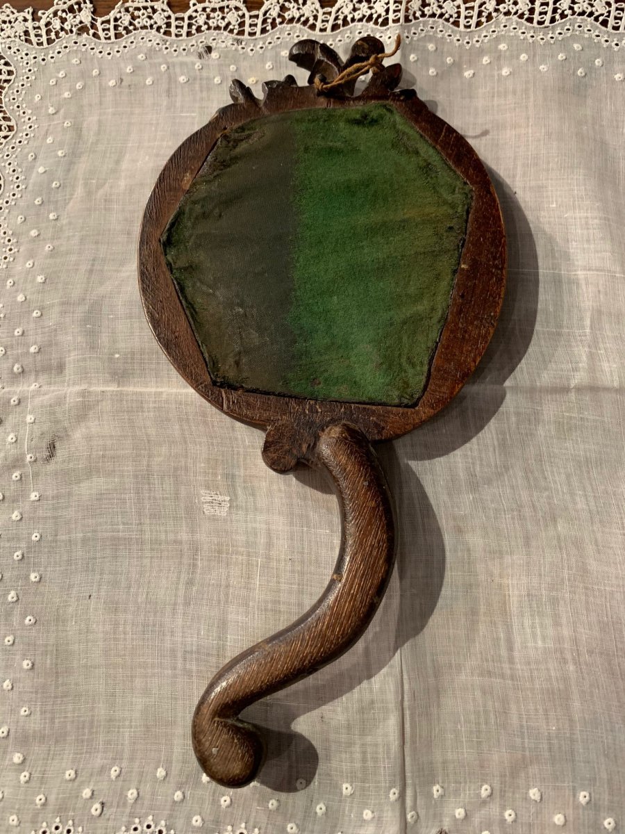 Très rare petit miroir de dame Régence, 18ème. – Image 3