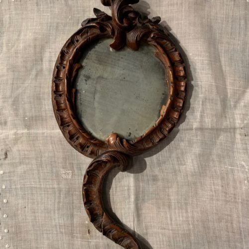 Très rare petit miroir de dame Régence, 18ème.