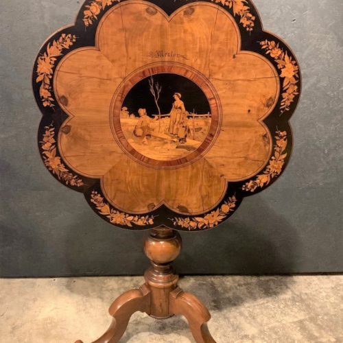 Table Marquetée, scène à Menton Travail De Sorrente