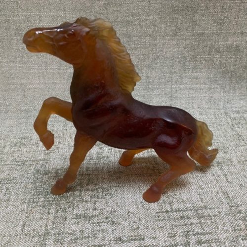 Cheval Sauvage Ambre Signé Daum