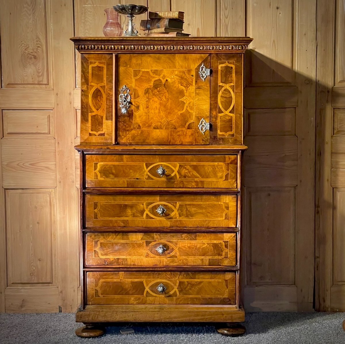 Cabinet De Naissance 18 ème Noyer Marqueté – Image 2