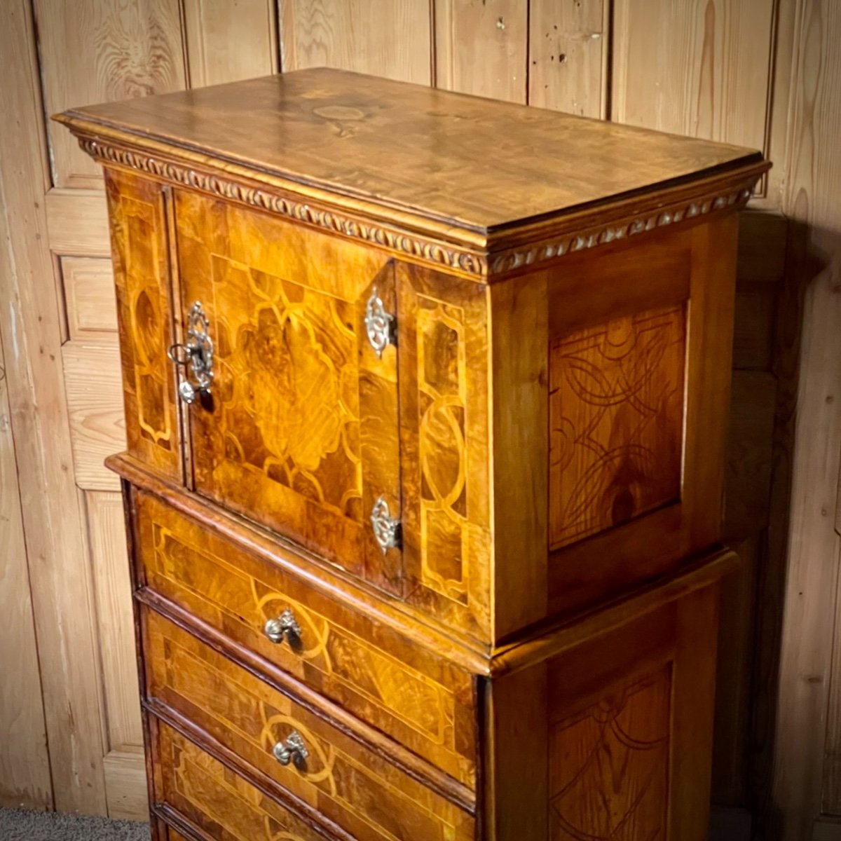 Cabinet De Naissance 18 ème Noyer Marqueté – Image 7