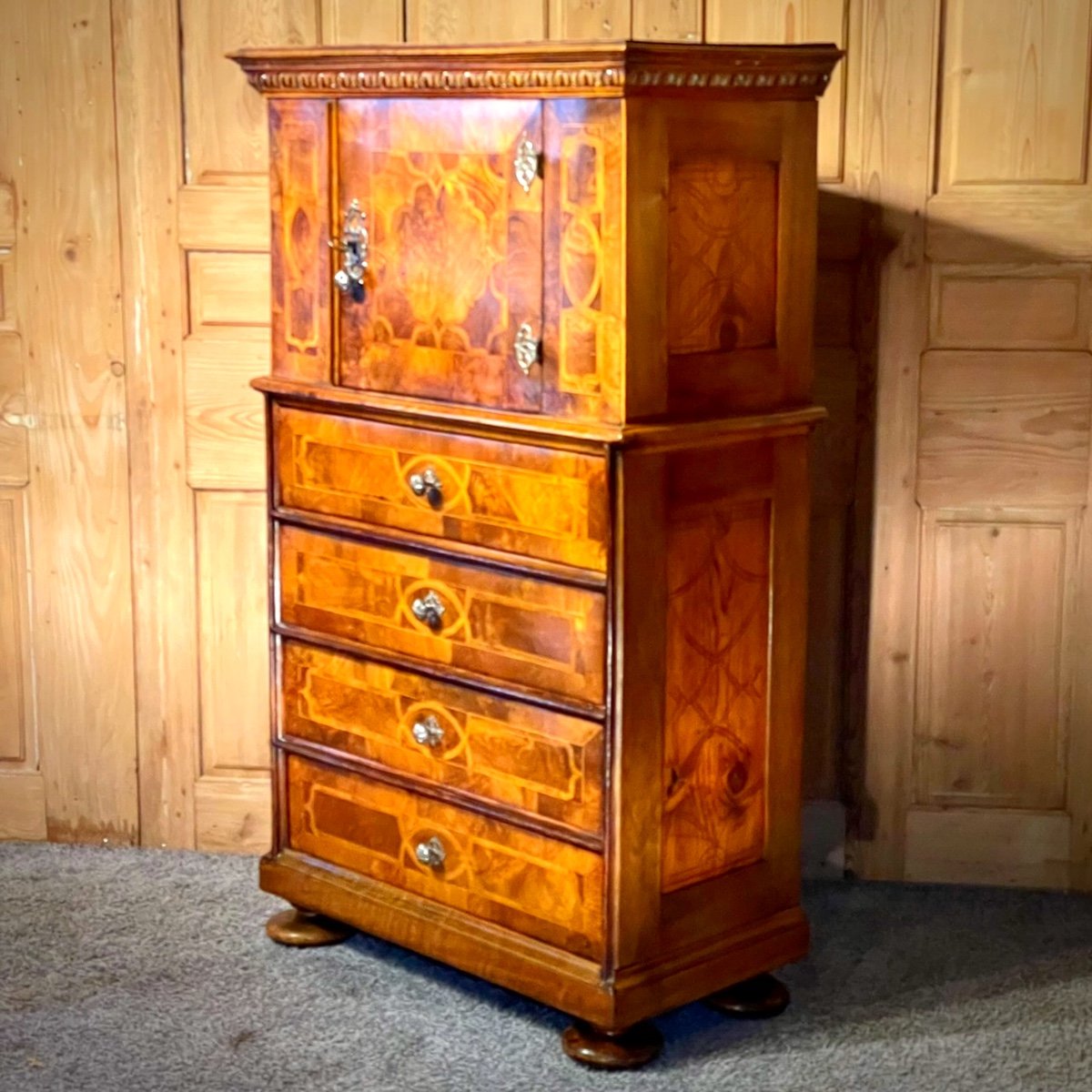 Cabinet De Naissance 18 ème Noyer Marqueté – Image 8